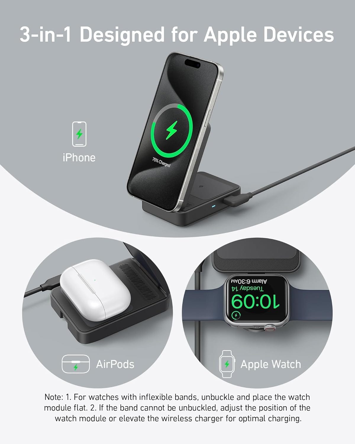 Anker MagGo Wireless Charging Station (Foldable 3-in-1) - A-1 Thread Vault