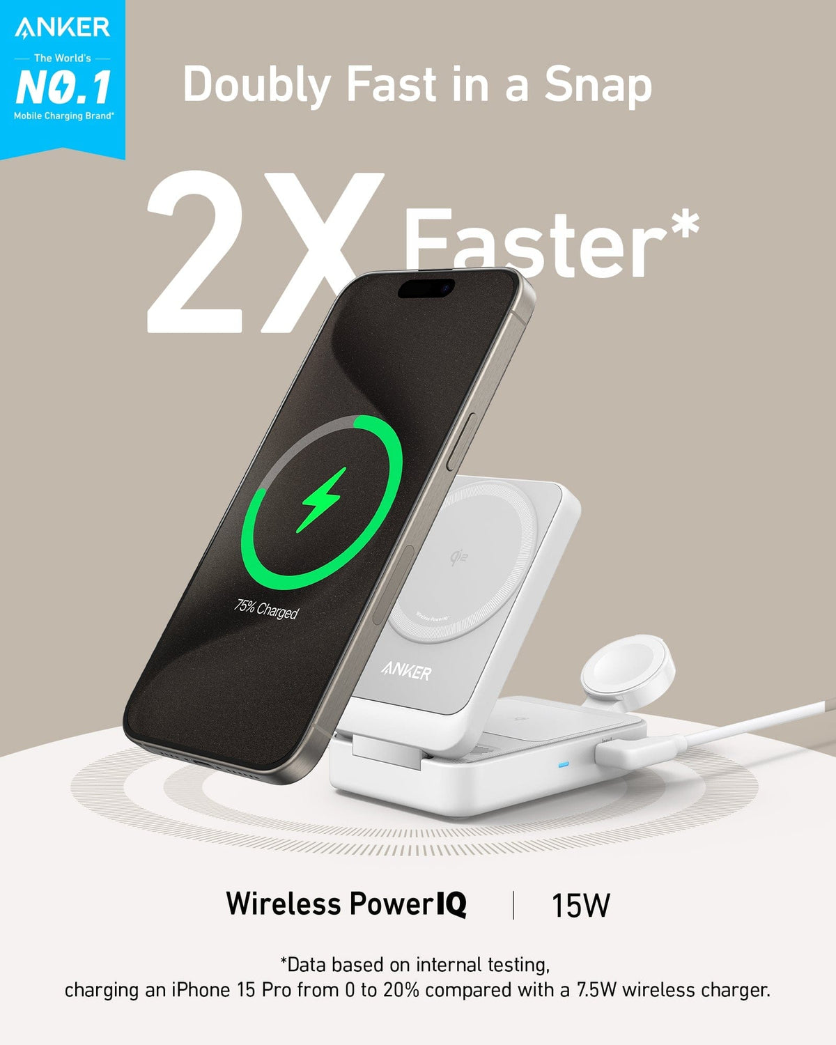 Anker MagGo Wireless Charging Station (Foldable 3-in-1) - A-1 Thread Vault