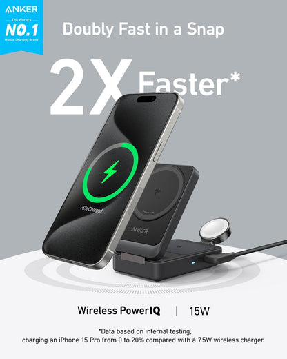 Anker MagGo Wireless Charging Station (Foldable 3-in-1) - A-1 Thread Vault
