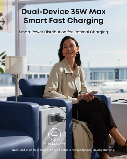 Anker Nano Charger (35W, Built-In Retractable USB-C Cable) - A-1 Thread Vault