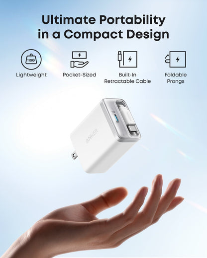 Anker Nano Charger (35W, Built-In Retractable USB-C Cable) - A-1 Thread Vault