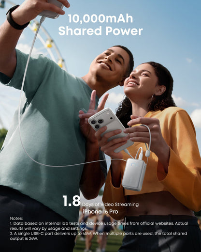 Anker Nano Power Bank (10K, 45W, Built-In Retractable USB-C Cable) - A-1 Thread Vault