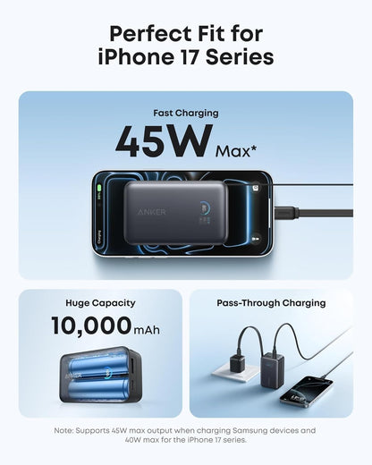Anker Nano Power Bank (10K, 45W, Built-In Retractable USB-C Cable) - A-1 Thread Vault