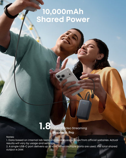 Anker Nano Power Bank (10K, 45W, Built-In Retractable USB-C Cable) - A-1 Thread Vault