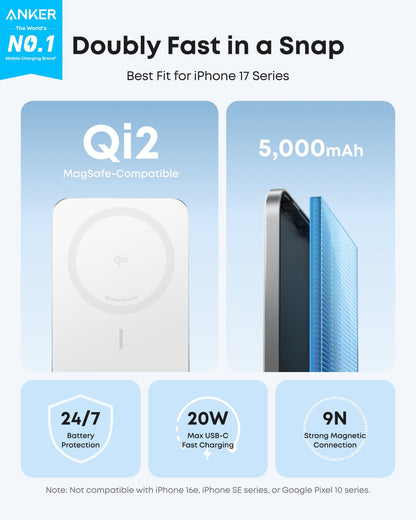 Anker Nano Power Bank (5K, MagGo, Slim) - A-1 Thread Vault