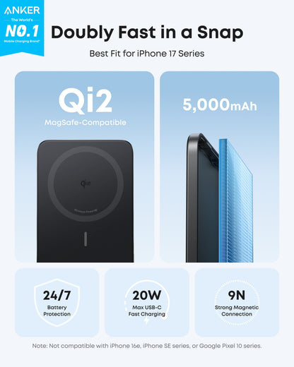 Anker Nano Power Bank (5K, MagGo, Slim) - A-1 Thread Vault