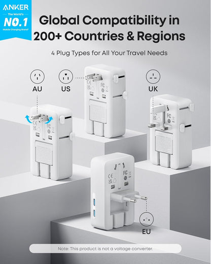 Anker Nano Travel Adapter (5-in-1, 20W, 1-Pack) - A-1 Thread Vault