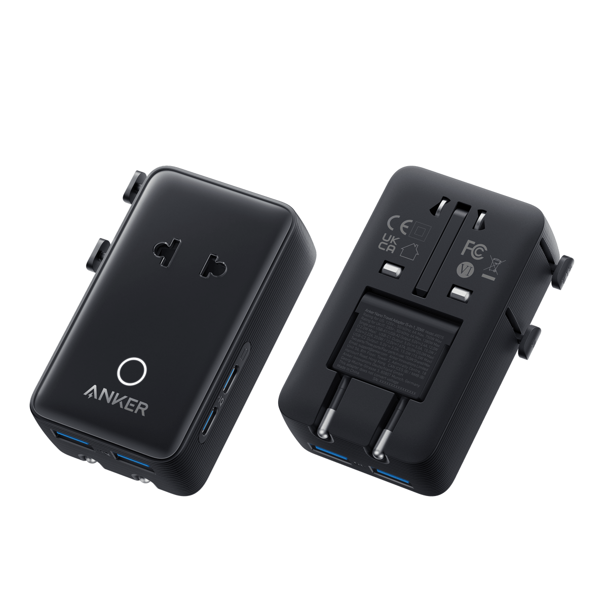 Anker Nano Travel Adapter (5-in-1, 20W, 1-Pack) - A-1 Thread Vault