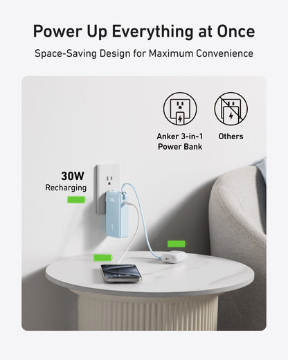 Anker Power Bank (10K, Fusion, Built-In Cable) - A-1 Thread Vault