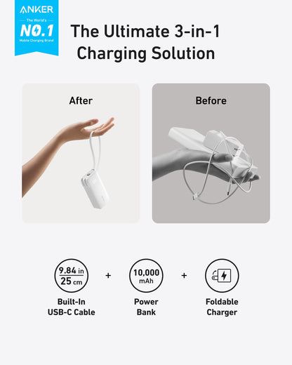 Anker Power Bank (10K, Fusion, Built-In Cable) - A-1 Thread Vault