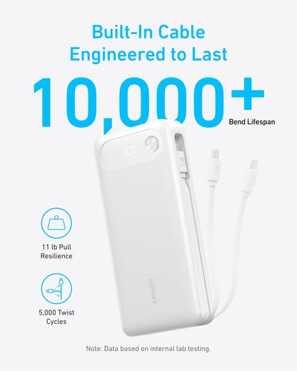 Anker Power Bank (20K, 87W, Built-In USB-C Cable) - A-1 Thread Vault
