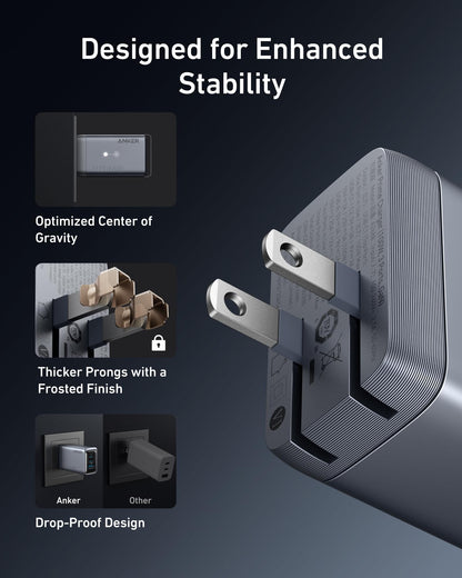 Anker Prime Charger (100W, 3 Ports, GaN) - A-1 Thread Vault