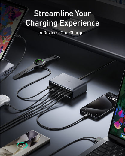 Anker Prime Charger (200W, 6 Ports, GaN) - A-1 Thread Vault