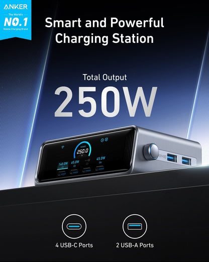 Anker Prime Charger (250W, 6 Ports, GaNPrime) - A-1 Thread Vault
