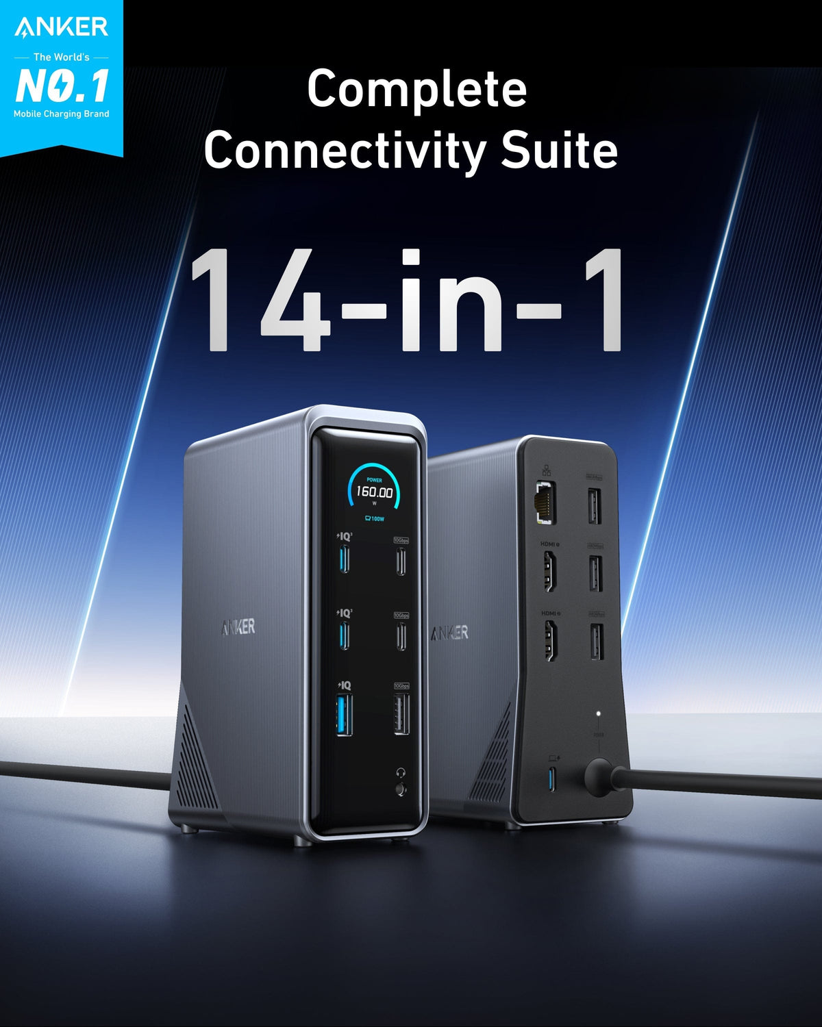 Anker Prime Charging Docking Station (14-in-1, Dual Display, 160W) - A-1 Thread Vault