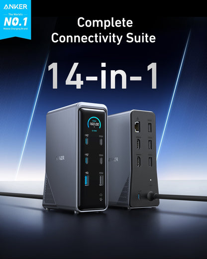 Anker Prime Charging Docking Station (14-in-1, Dual Display, 160W) - A-1 Thread Vault