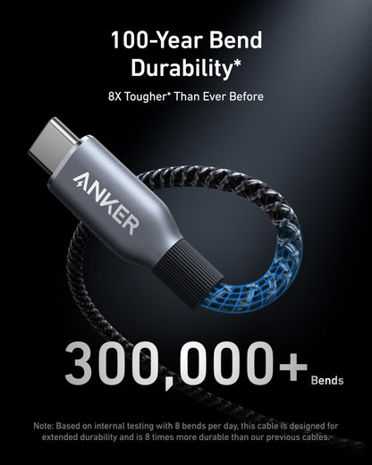 Anker Prime USB-C to USB-C Cable (240W, Upcycled-Braided) - A-1 Thread Vault
