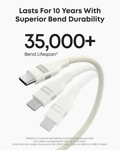 Anker USB-A to USB-C Cable (3 ft / 6 ft, Upcycled-Braided) - A-1 Thread Vault