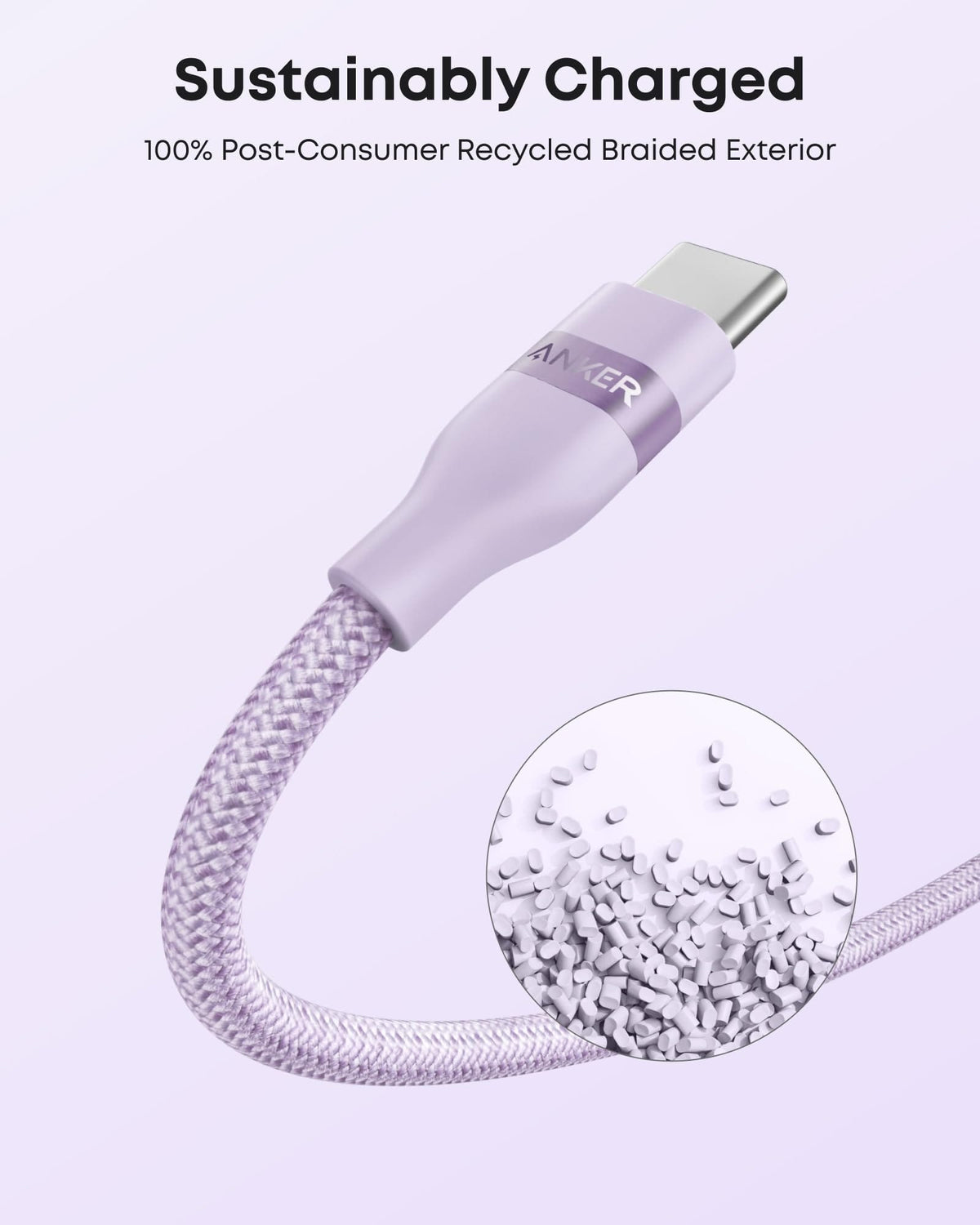 Anker USB-A to USB-C Cable (3 ft / 6 ft, Upcycled-Braided) - A-1 Thread Vault