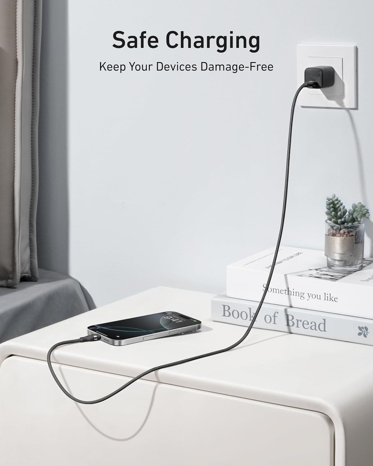 Anker USB-C to USB-C Cable (3 ft / 6 ft, 240W, Upcycled-Braided) - A-1 Thread Vault