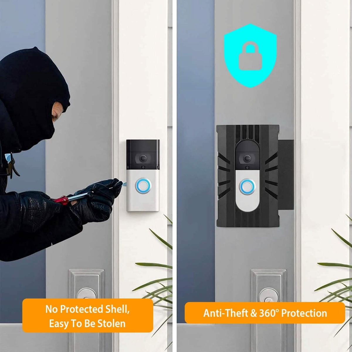 Anti Theft Video Doorbell Door Mount Fit for Most Doorbell Camera Accessories - A-1 Thread Vault