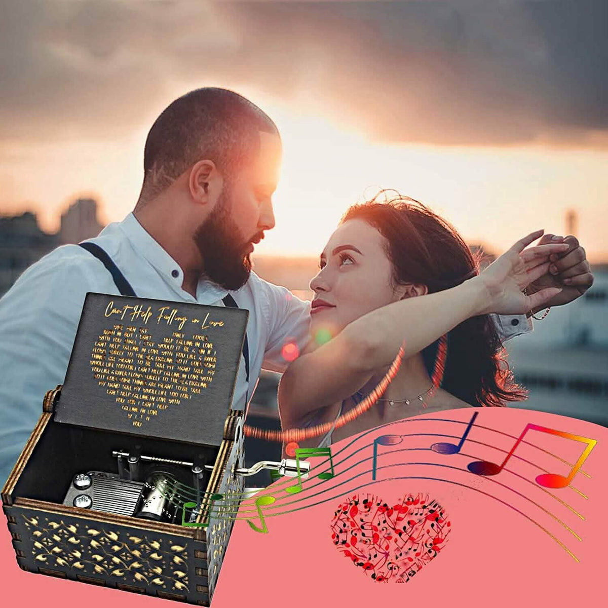 Antique Engraved Musical Box Can't Help Falling in Love - A-1 Thread Vault
