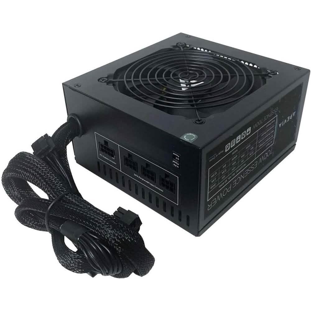 Apevia ATX-ES700W Essence 700W ATX Semi-Modular Gaming Power Supply with Auto-Thermally Controlled (Refurbished) - A-1 Thread Vault
