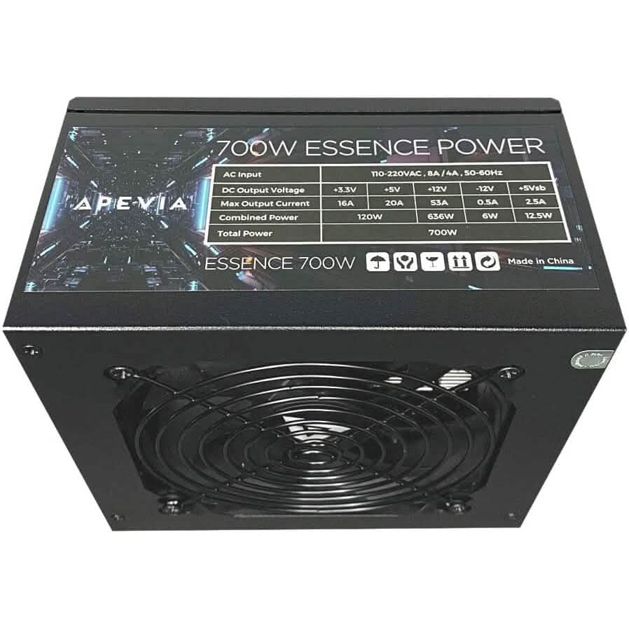 Apevia ATX-ES700W Essence 700W ATX Semi-Modular Gaming Power Supply with Auto-Thermally Controlled (Refurbished) - A-1 Thread Vault