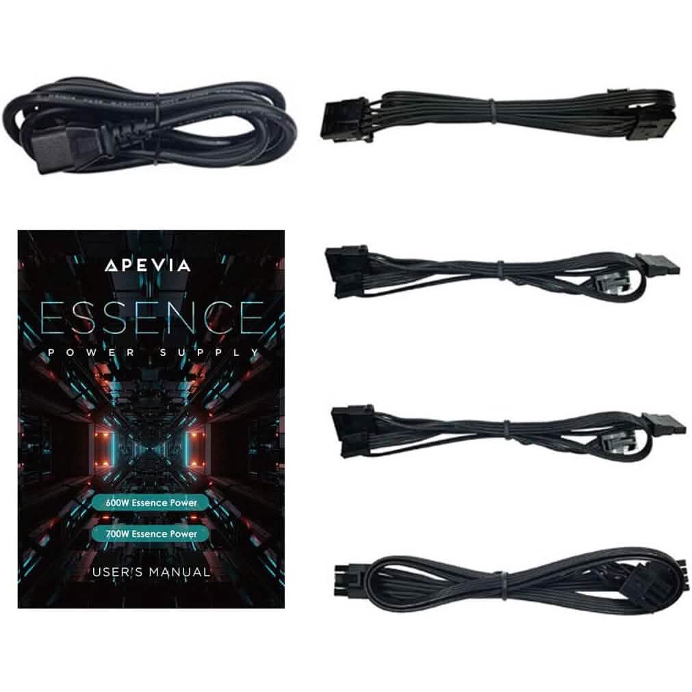 Apevia ATX-ES700W Essence 700W ATX Semi-Modular Gaming Power Supply with Auto-Thermally Controlled (Refurbished) - A-1 Thread Vault