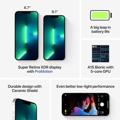 Apple iPhone 13 Pro Max 128GB Silver Fully Unlocked (Refurbished) - A-1 Thread Vault