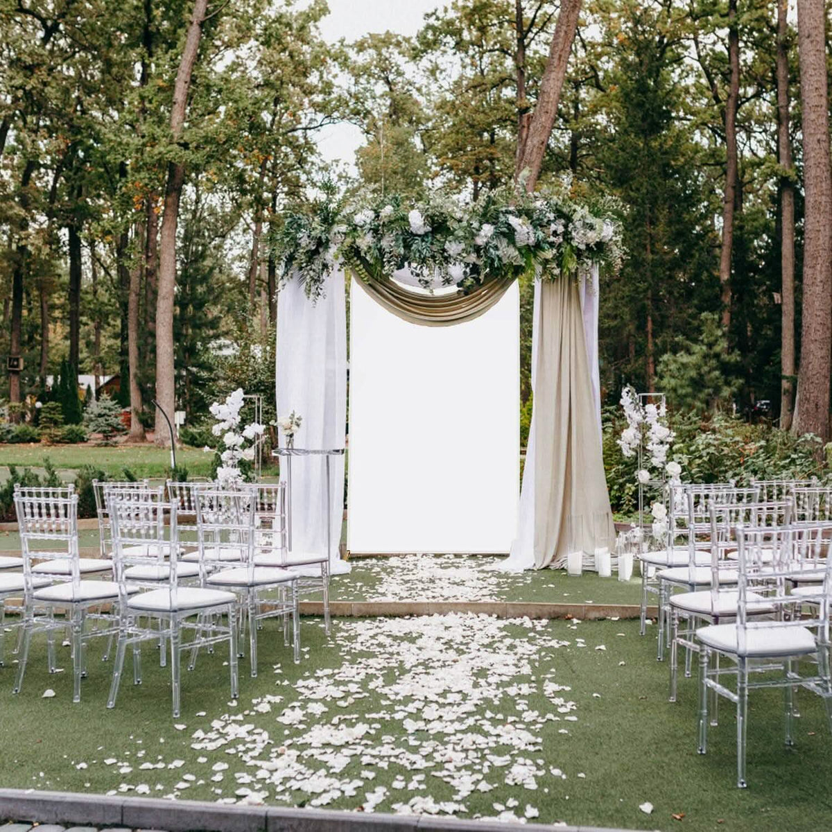 Arch Backdrop Stand Cover White Spandex Fitted Double-Sided Background Covering - A-1 Thread Vault