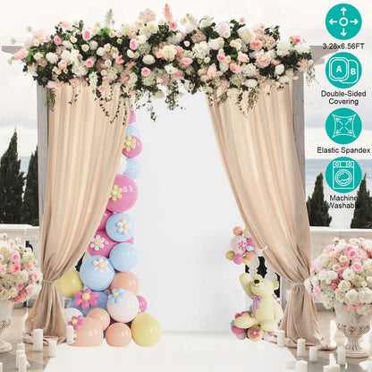 Arch Backdrop Stand Cover White Spandex Fitted Double-Sided Background Covering - A-1 Thread Vault