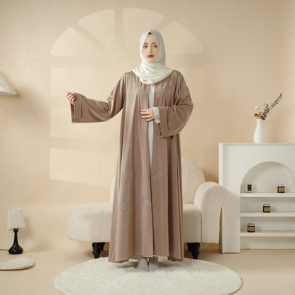 Archive Piece 3D Embroidery Abaya With Geometric Beads - MP004 (Size M Only) - A-1 Thread Vault