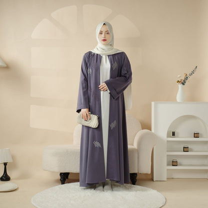 Archive Piece 3D Embroidery Abaya With Geometric Beads - MP004 (Size M Only) - A-1 Thread Vault