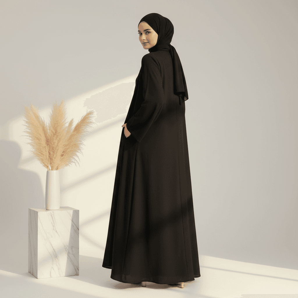 Archive Piece Ice Silk Crepe Open Abaya 2-Piece Set - MP014 (Size XXL Only) - A-1 Thread Vault
