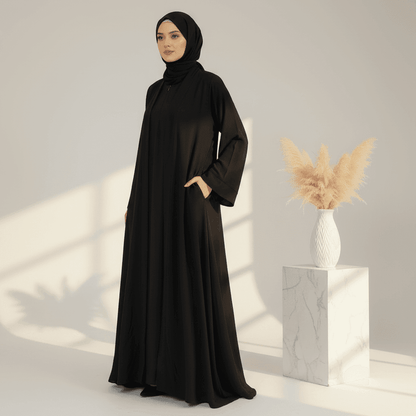 Archive Piece Ice Silk Crepe Open Abaya 2-Piece Set - MP014 (Size XXL Only) - A-1 Thread Vault