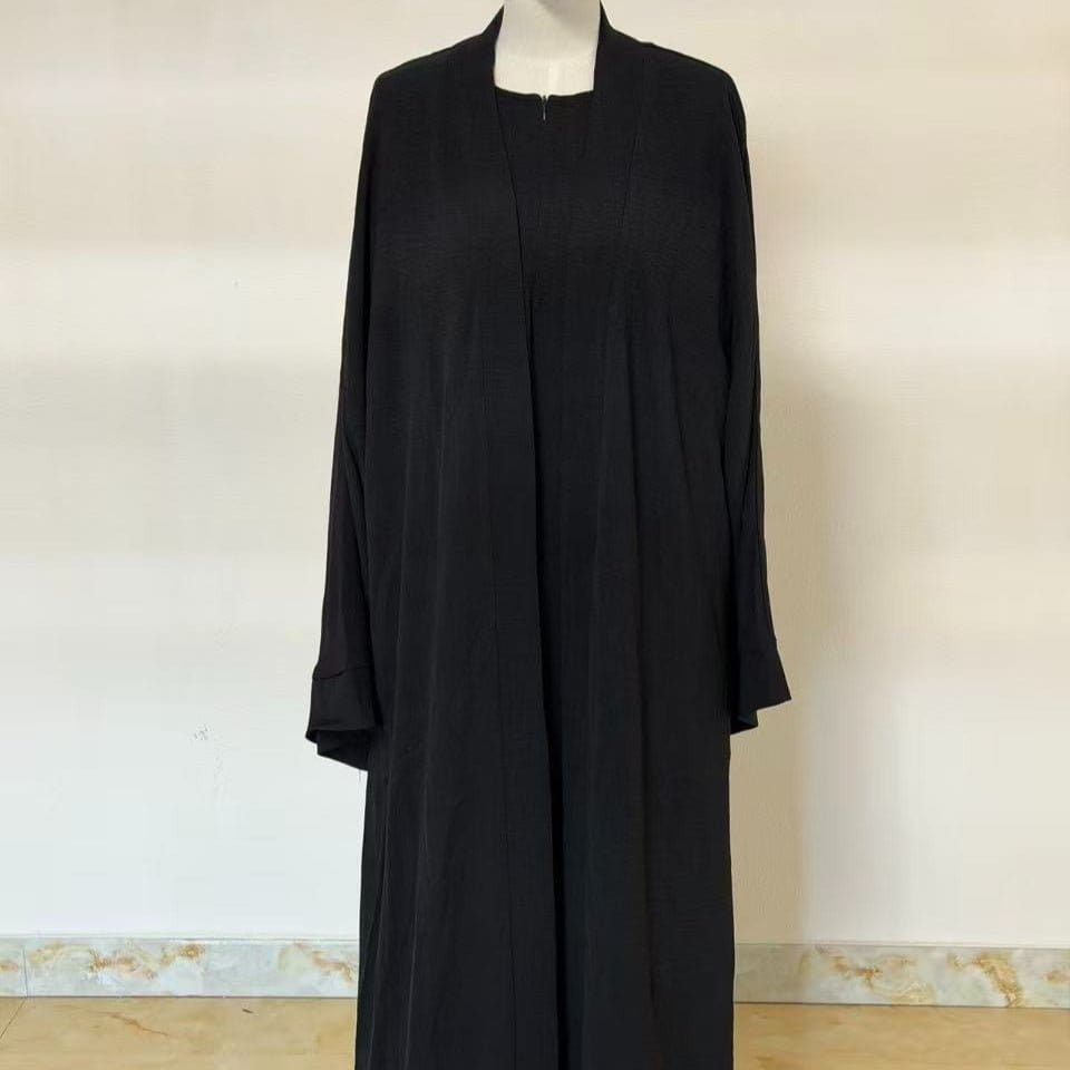 Archive Piece Ice Silk Crepe Open Abaya 2-Piece Set - MP014 (Size XXL Only) - A-1 Thread Vault