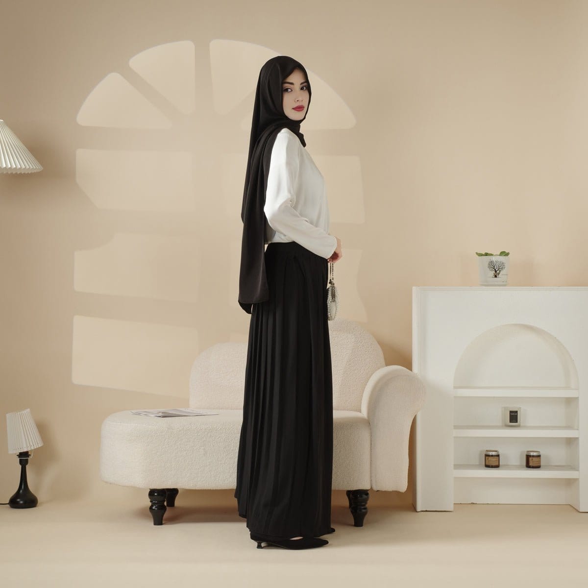 Archive Piece Pleated Overskirt, Wide-Cut Pants Set - MP012 (Size M Only) - A-1 Thread Vault