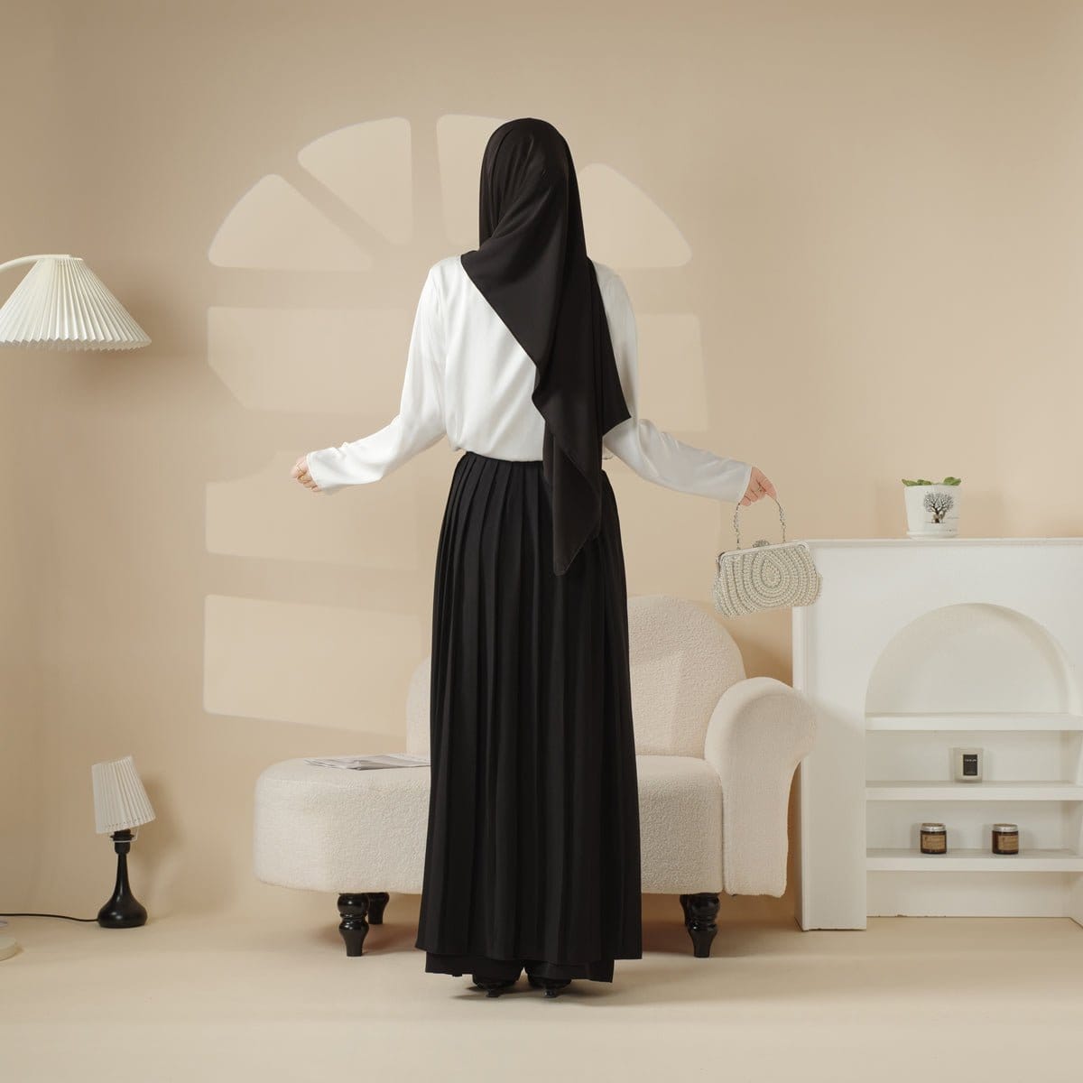 Archive Piece Pleated Overskirt, Wide-Cut Pants Set - MP012 (Size M Only) - A-1 Thread Vault