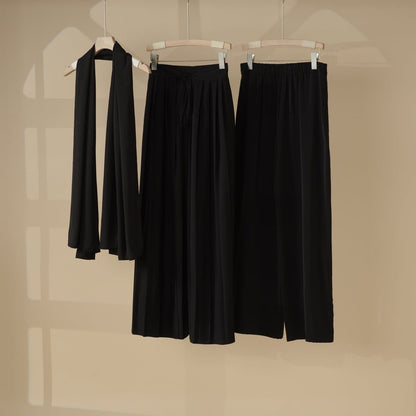 Archive Piece Pleated Overskirt, Wide-Cut Pants Set - MP012 (Size M Only) - A-1 Thread Vault