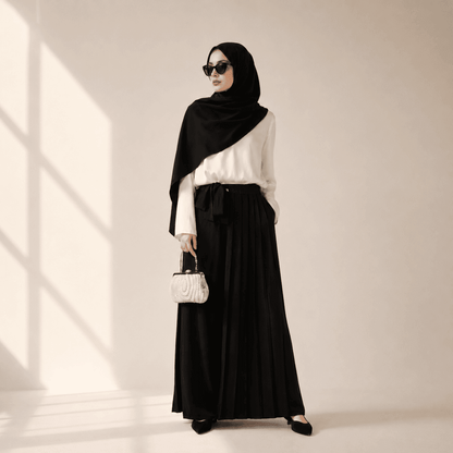 Archive Piece Pleated Overskirt, Wide-Cut Pants Set - MP012 (Size M Only) - A-1 Thread Vault