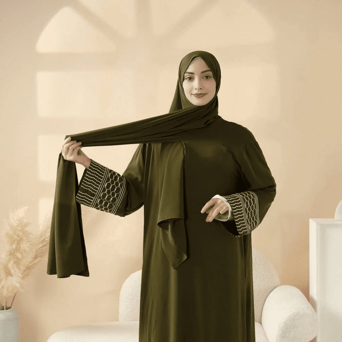 Archive Piece Portable Pocket Headscarf Dress Abaya - MP042 (Size Free Size Only) - A-1 Thread Vault