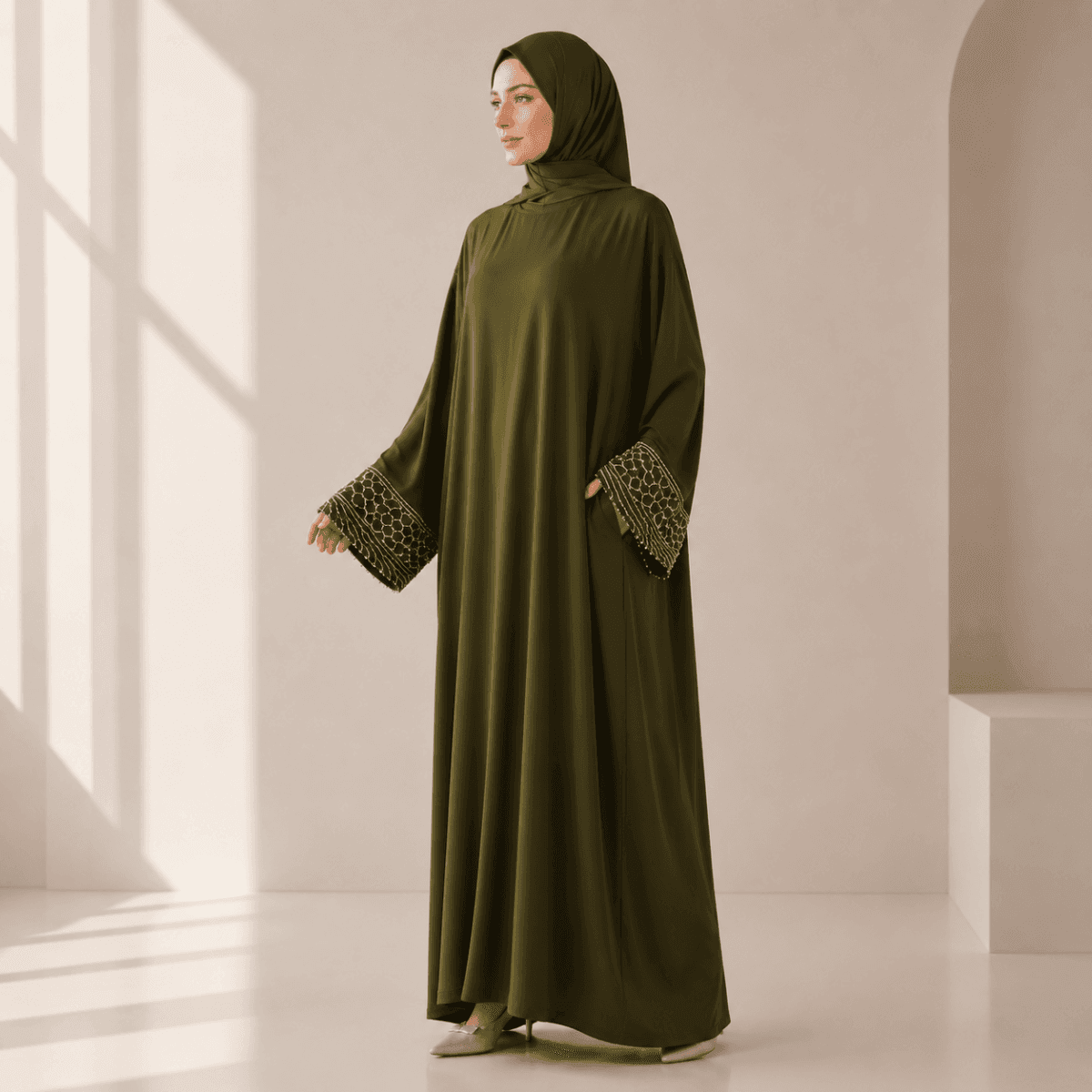 Archive Piece Portable Pocket Headscarf Dress Abaya - MP042 (Size Free Size Only) - A-1 Thread Vault