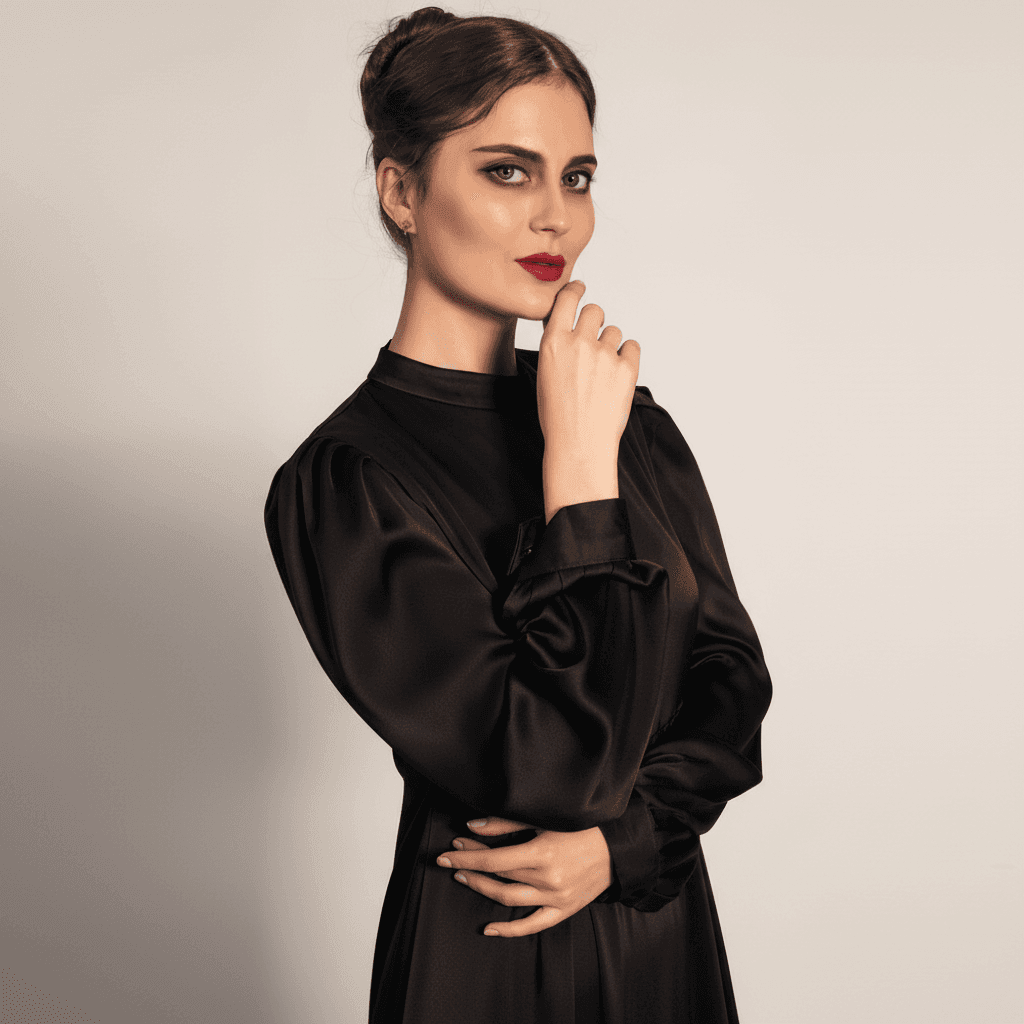 Archive Piece Satin Lantern Sleeve Maxi Dress - MP017 (Size S Only) - A-1 Thread Vault