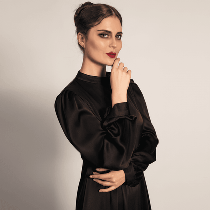 Archive Piece Satin Lantern Sleeve Maxi Dress - MP017 (Size S Only) - A-1 Thread Vault