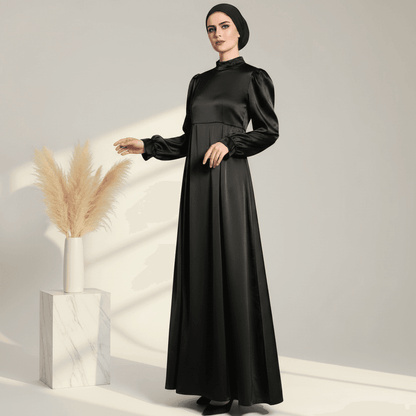 Archive Piece Satin Lantern Sleeve Maxi Dress - MP017 (Size S Only) - A-1 Thread Vault