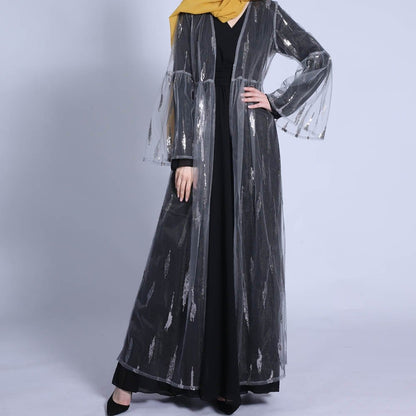 Archive Piece Sequin Mesh Open Abaya - MP029 (Size S Only) - A-1 Thread Vault