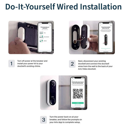 Arlo Essential Wired Video Doorbell (Refurbished) - A-1 Thread Vault