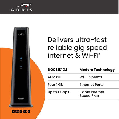 ARRIS SURFboard SBG8300 DOCSIS 3.1 Gigabit Cable Modem & AC2350 Wi-Fi Router (Refurbished) - A-1 Thread Vault