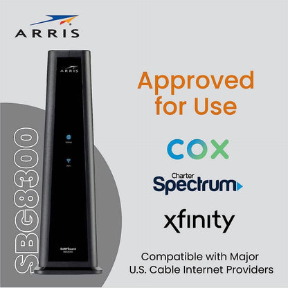 ARRIS SURFboard SBG8300 DOCSIS 3.1 Gigabit Cable Modem & AC2350 Wi-Fi Router (Refurbished) - A-1 Thread Vault